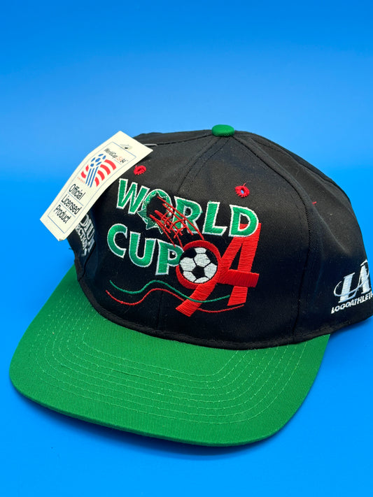 World Cup USA 1994 Football Soccer Cap Hat Vintage NWT Logo Athletic Men Black