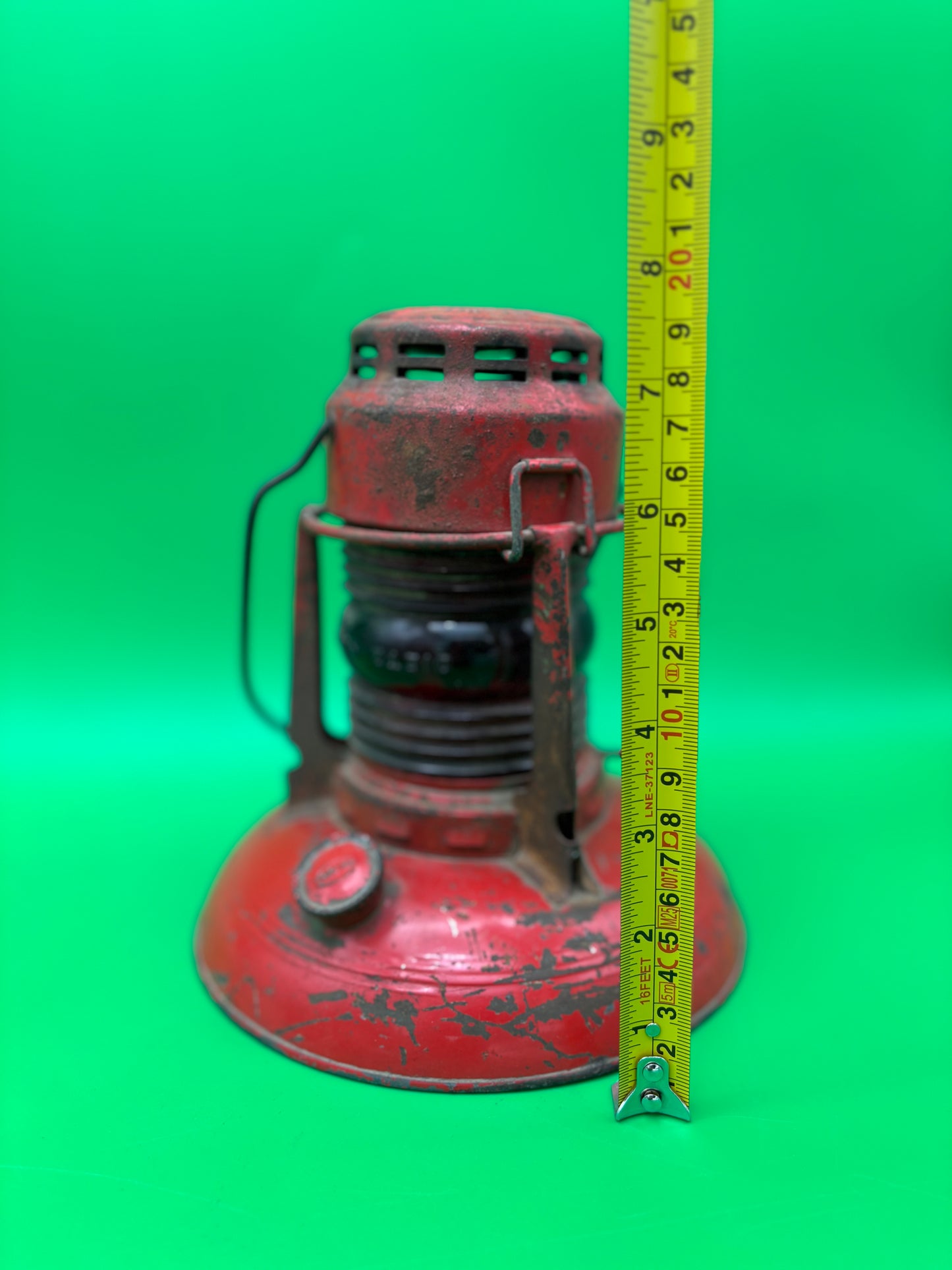 Vintage Dietz No. 0 Red Globe Kerosene Lantern Antique Tubular Railroad Barn Lamp
