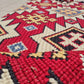 Handwoven Kilim Style Runner Rug Red Geometric Tribal Southwestern Fringe Accent Rug 5.3’ x 2.6’
