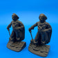 Pair of Antique Vtg 1928 Bronze finish Cast Iron Pirate Bookends Gift House NY