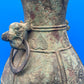 Chinese Archaistic Bronze Hu Vase Elephant Head Ring Handles Figural 11”