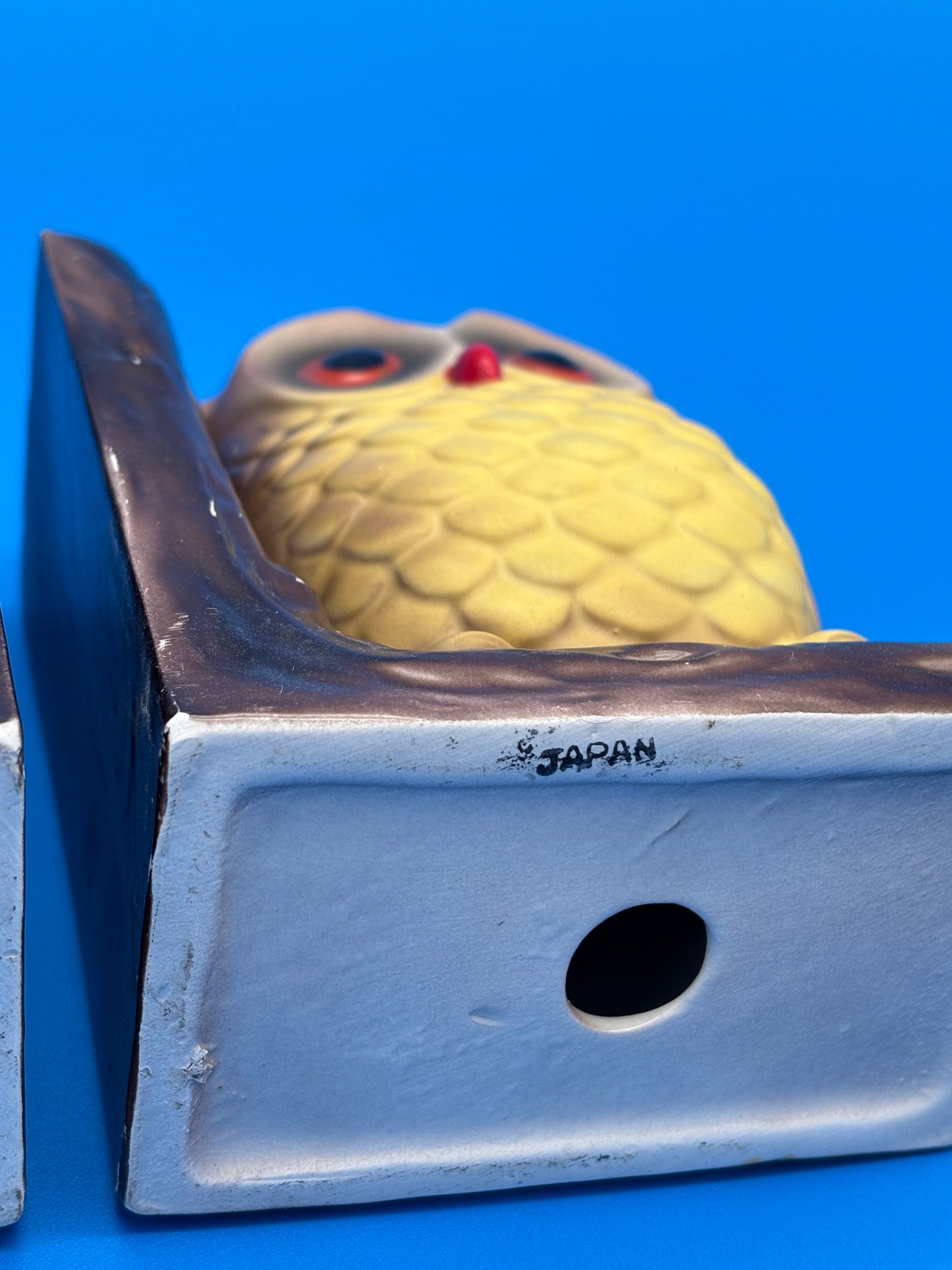Vintage Owl Bookends Japan Tan and Brown 1970's