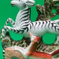 Antique Staffordshire Zebra Fox Spill Vase Victorian c1860 Pottery 8”