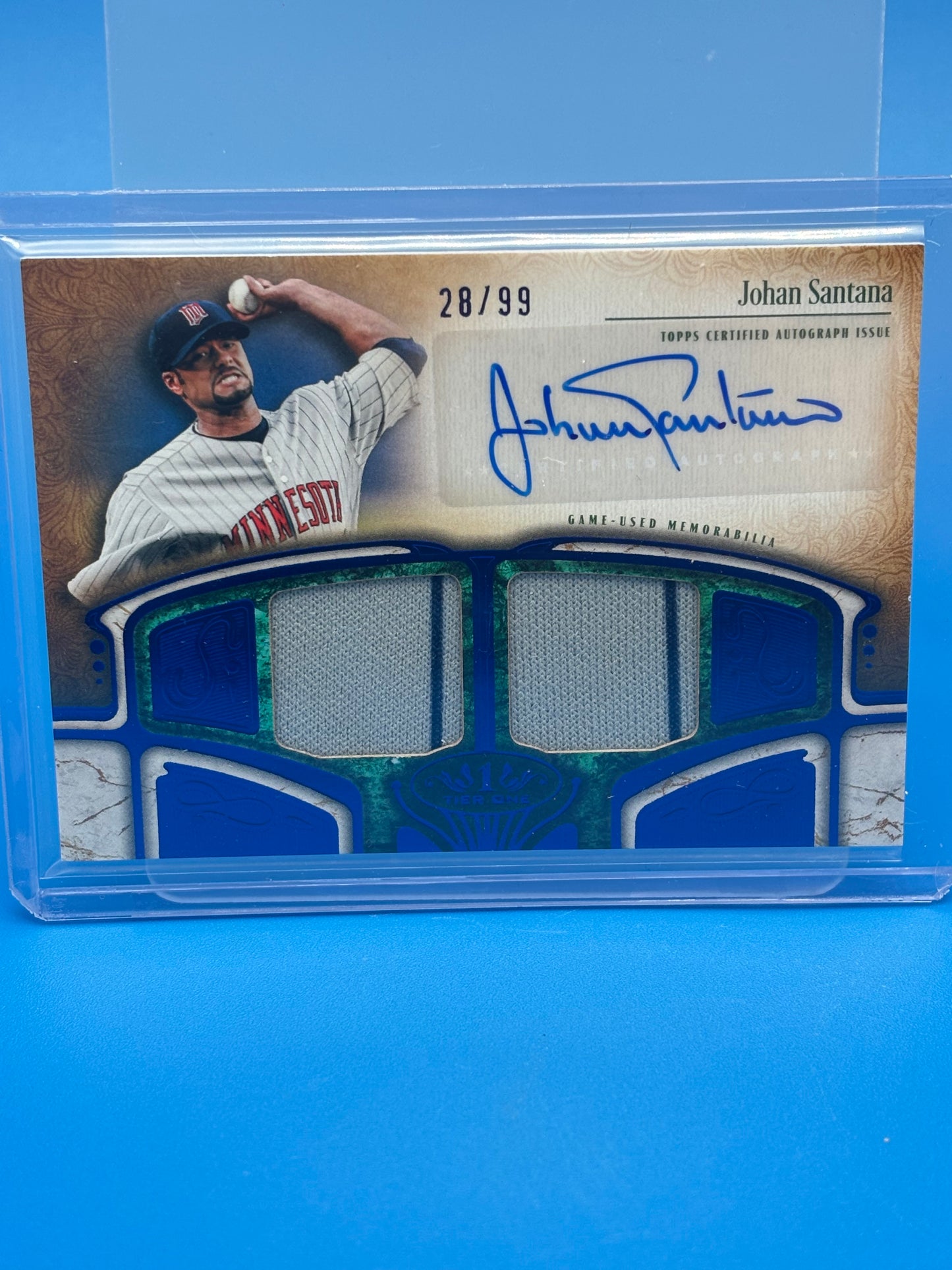 2026 Topps Tier One Johan Santana Auto Dual Relic /99 Twins AT1R-JSA
