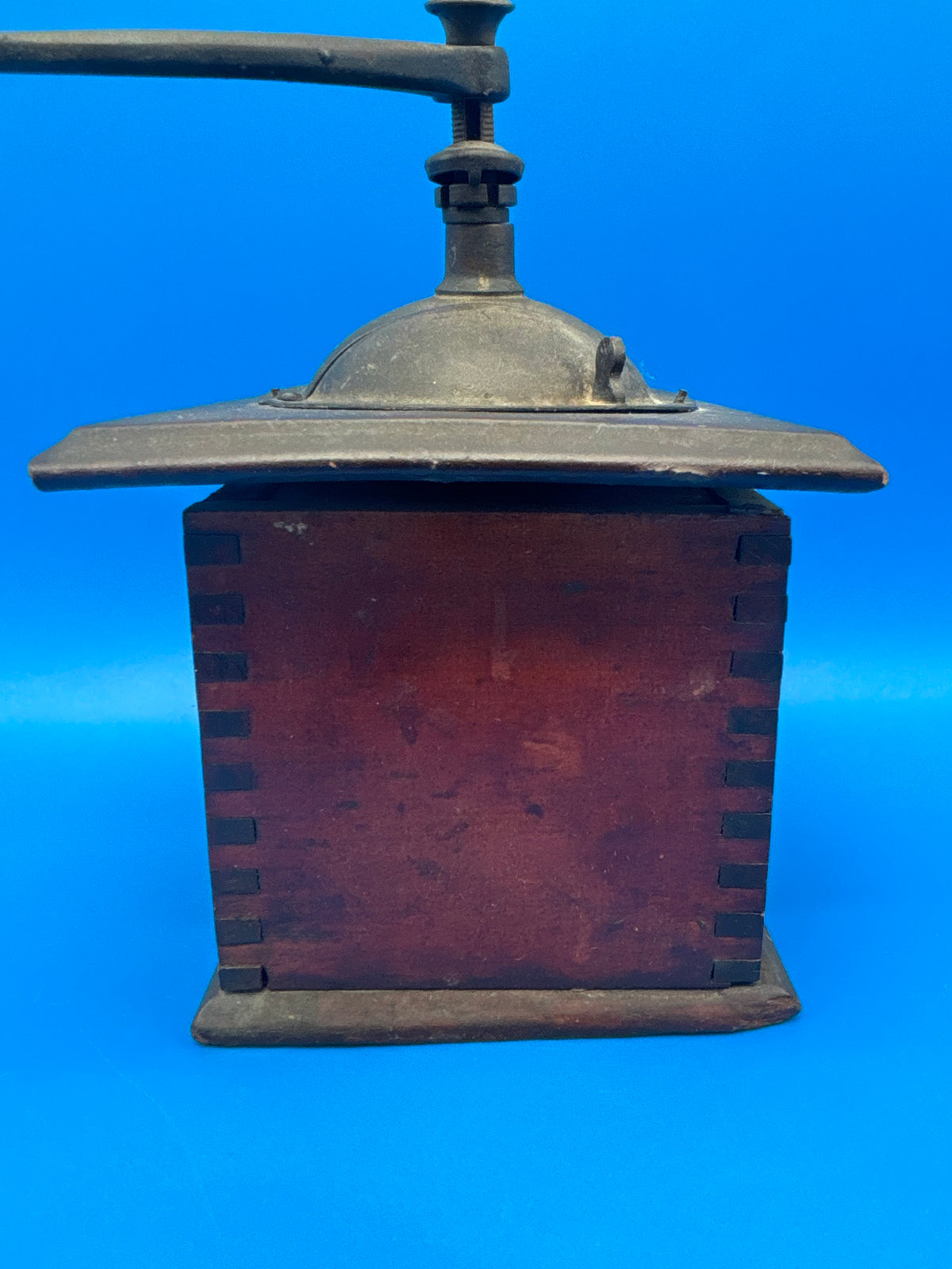 Antique K&M Kissing Möllmann German Coffee Grinder Mill Wood Hand Crank c1900