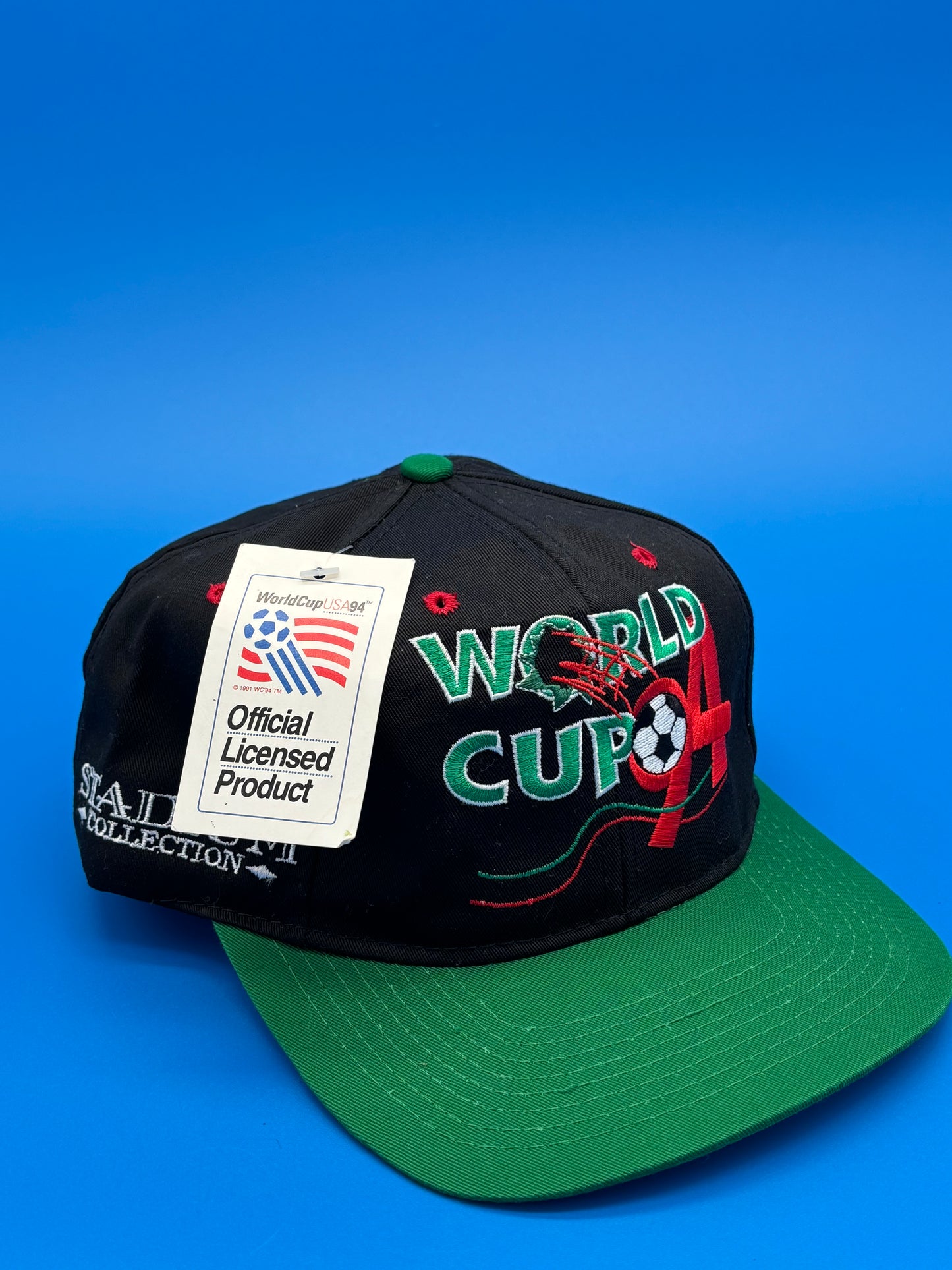 World Cup USA 1994 Football Soccer Cap Hat Vintage NWT Logo Athletic Men Black