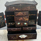 Antique Japanese Meiji Kodansu Lacquer Cabinet Birds Flowers 10 Drawer 16”