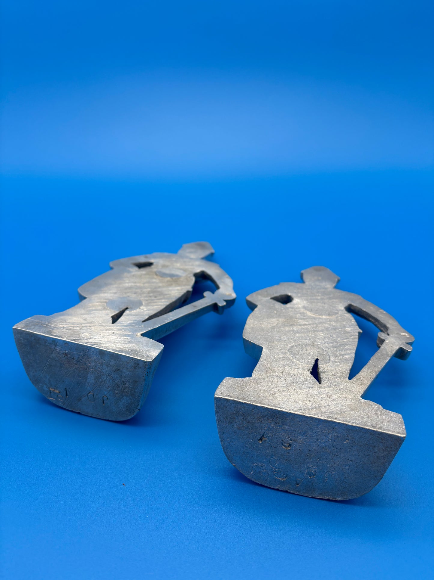 Aluminum Cast Knights Pair Vintage 9"H. Bookends