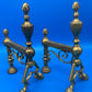 Vintage Brass Fireplace Andirons / Fire Dogs – Matching Pair