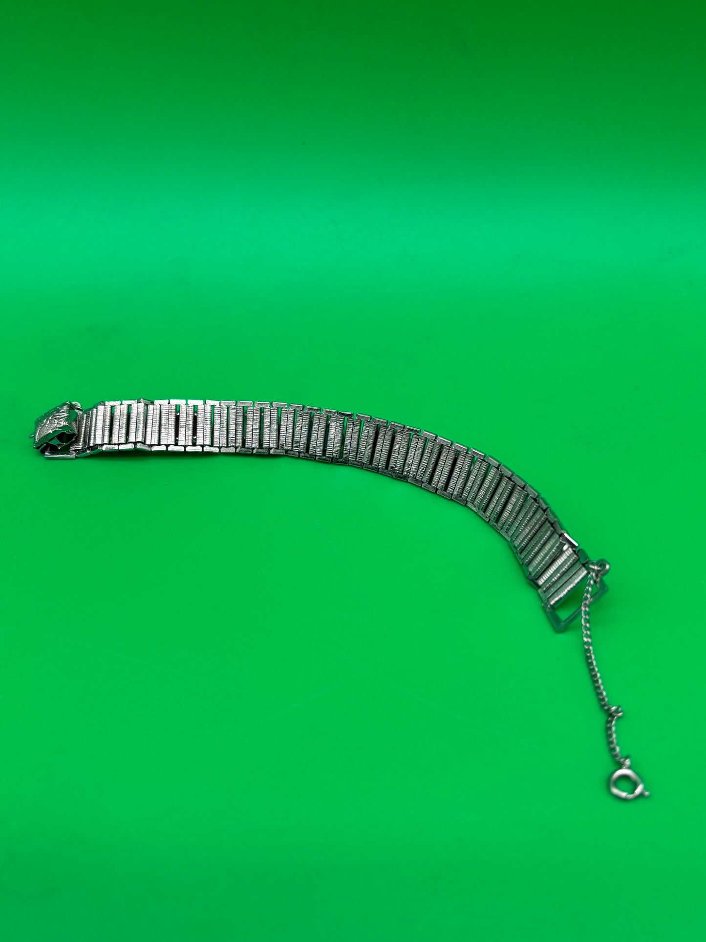 Vintage Sarah Coventry MCM Multi Color Glass Cabochon Panel Bracelet 7.5”