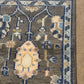 Handmade Oushak Style Wool Accent Rug 2x3 Gray Blue Turkish Floral Boho Decor
