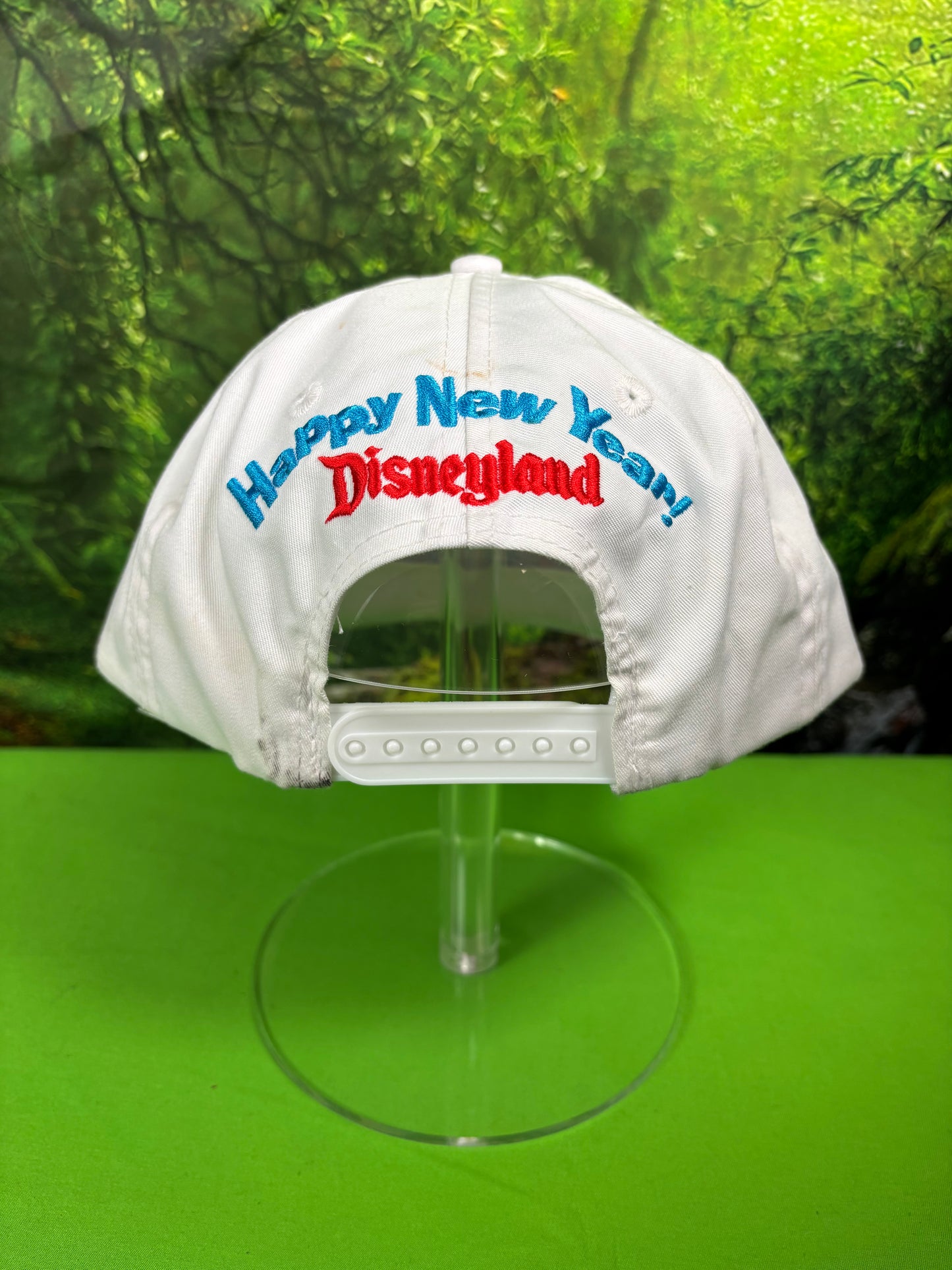 Vintage Disney Snapback Happy New Year 1996 White Adjustable Hat Mickey Mouse