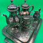 Vintage Silver Plate Tea & Coffee Set w/ Tray International Silver St James
