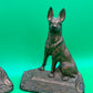 Vintage Art Deco German Shepherd Dog Bookends Pair Cast Iron Bronze Finish Heavy 6”