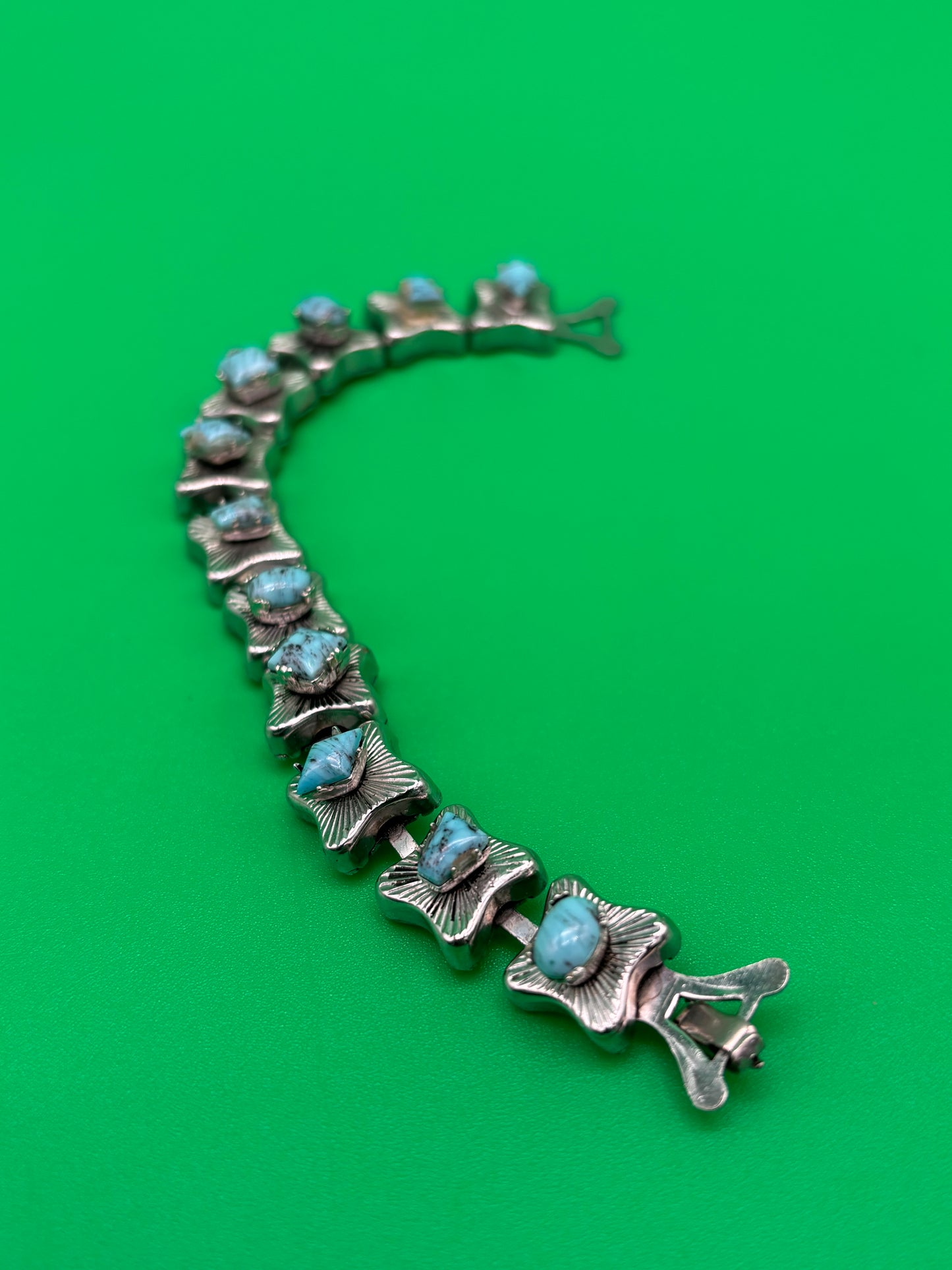 Vintage MCM High End Turquoise Tone 7" Bracelet