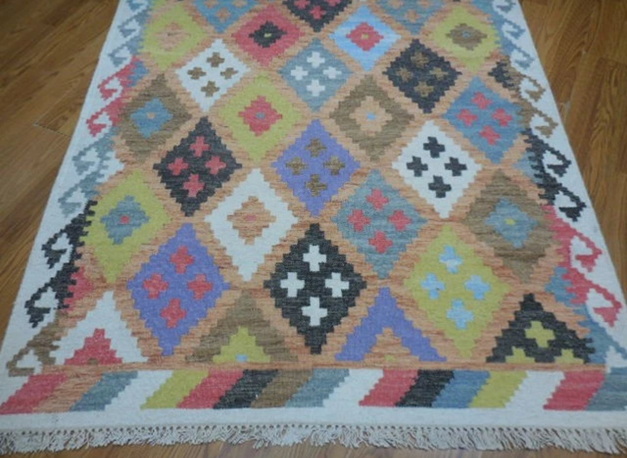 Turkish Oushak Rug, Flat Weave Oushak Rug, Handmade Bohemian Rug, 4x6
