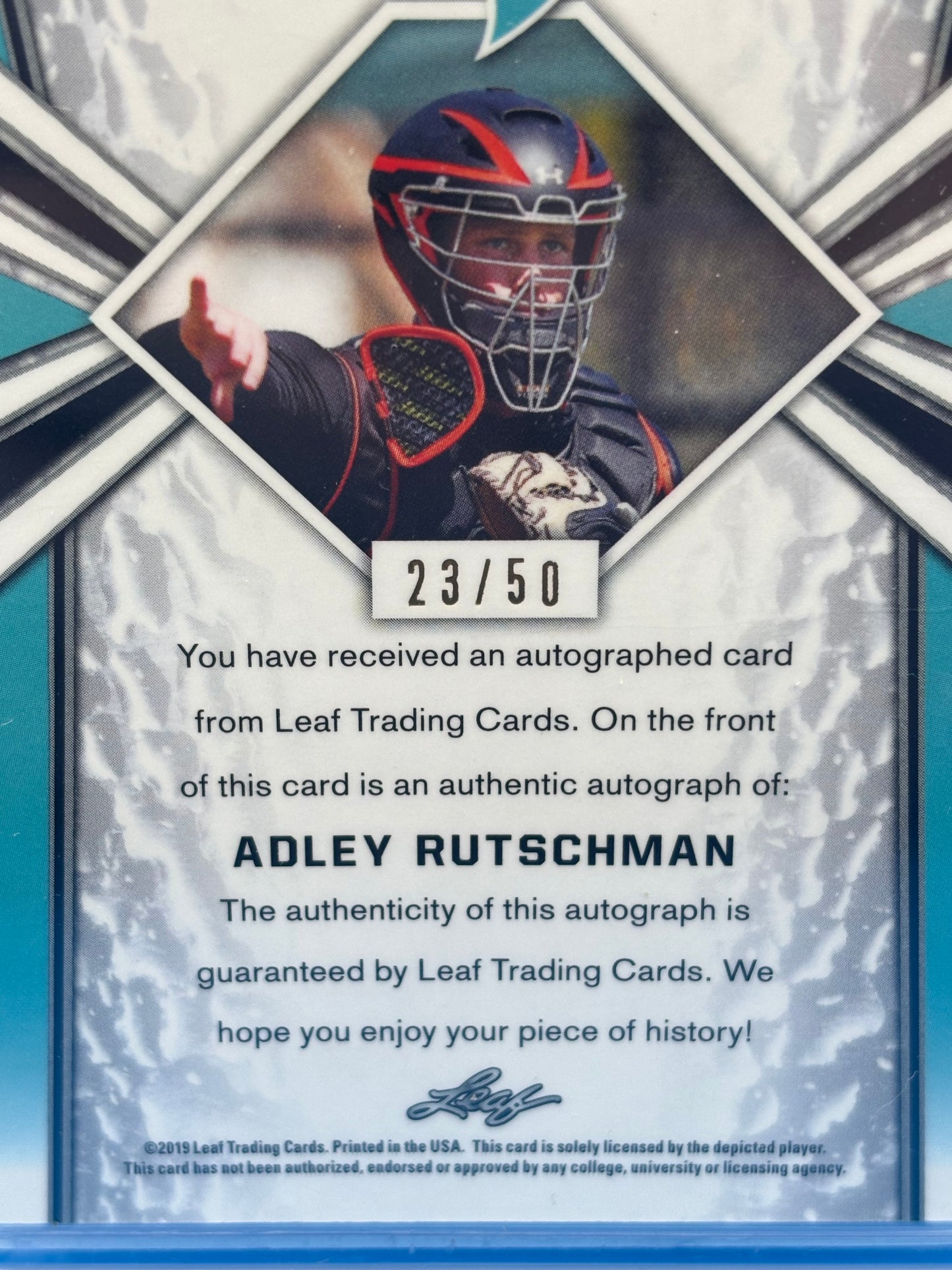 Adley Rutschman 2021 Leaf Flash Auto /50 BA-AR1 Orioles Rookie RC Autograph
