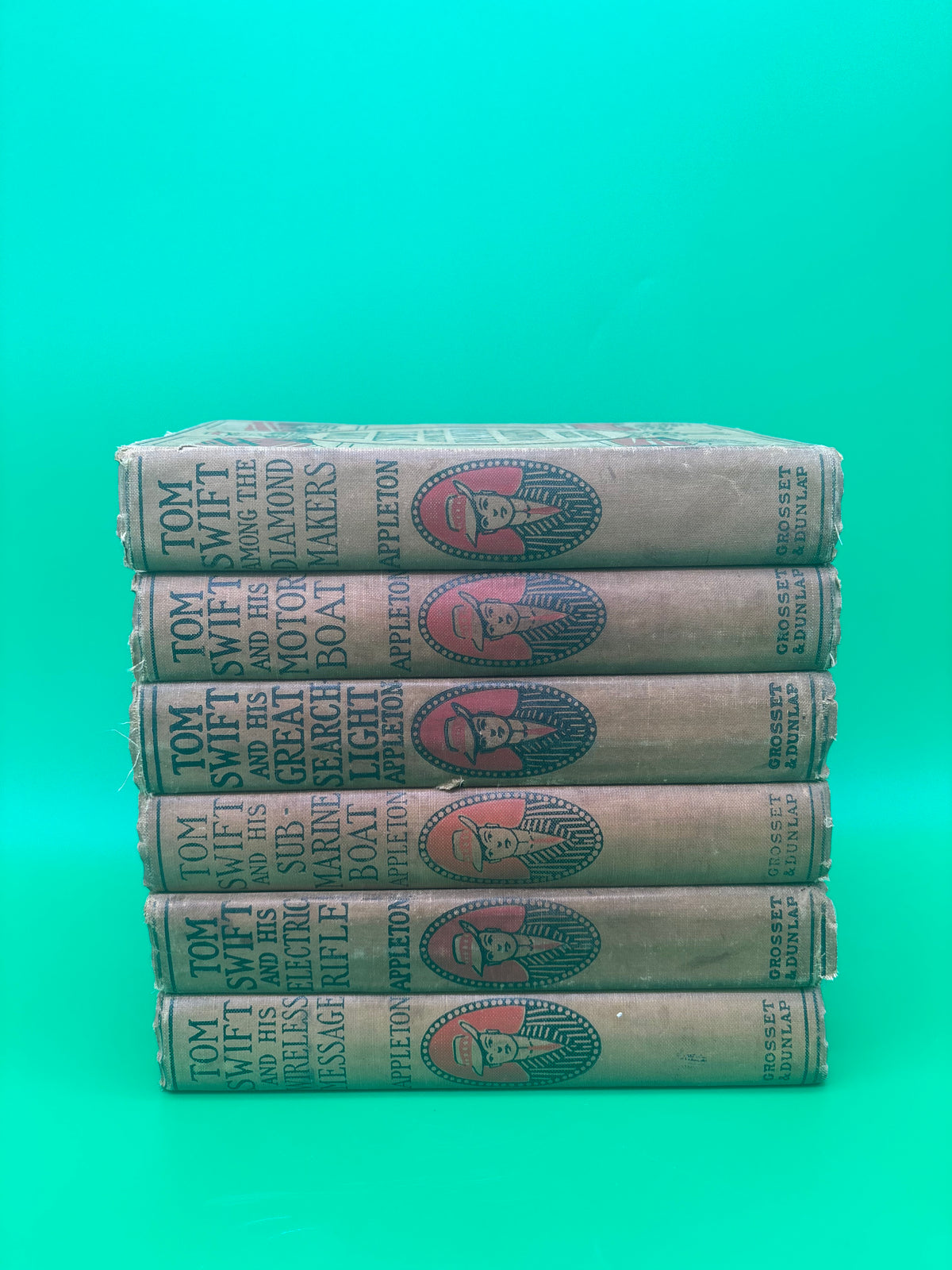Antique Tom Swift Victor Appleton Books Lot 6 Grosset Dunlap Pictorial Hardcovers