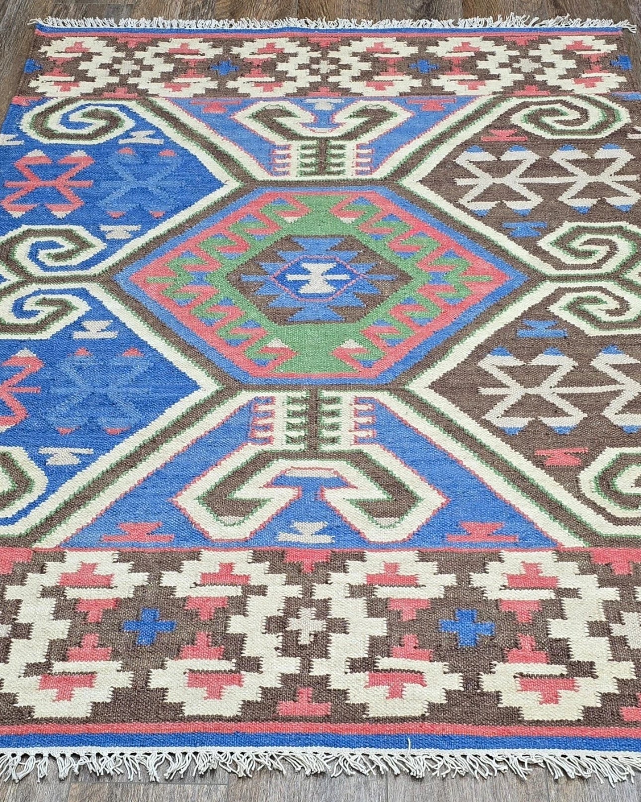 Turkish Bohemian Rug , Geometric Design Turkish Rug,Hand Made 4’x6’