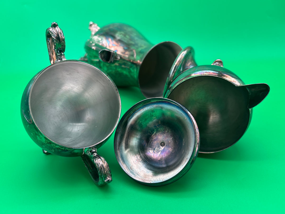 Vintage Barker Ellis England Silverplate 3-Piece Coffee / Tea Service