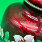 Beautiful 7 1/8'' Showa Japanese Red Gimbari Cloisonne Enamel Floral Rose Vase