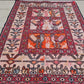 Rare Hand Knotted Vintage Soumak Kilim Silk Area Rug 3.0 x 2.4 Ft