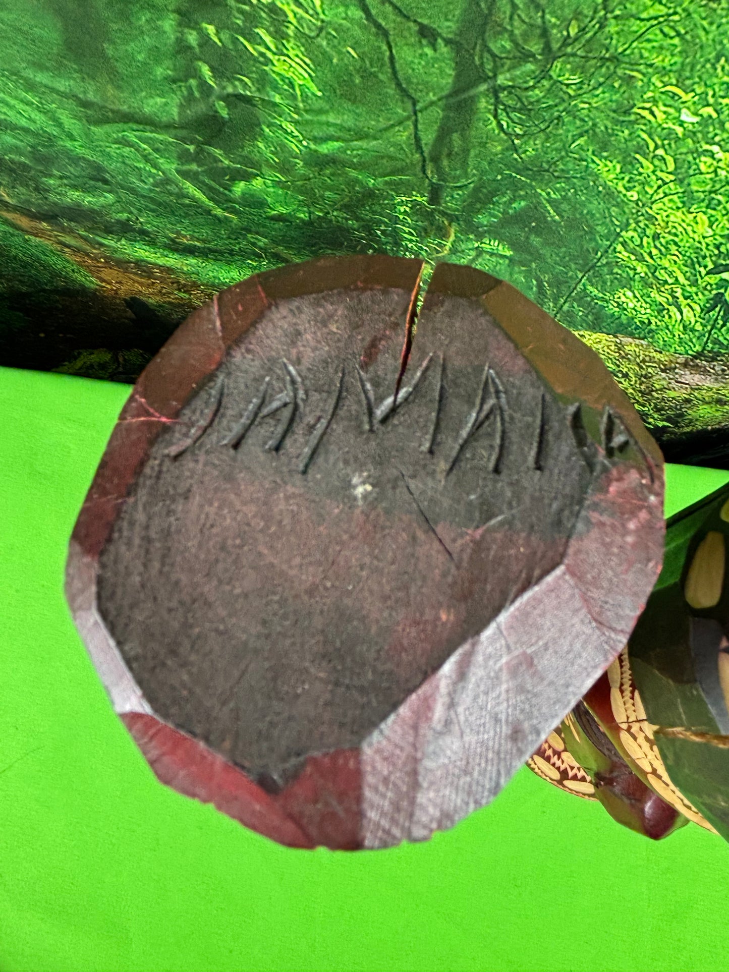 Genuine Hand Carved Jamaican Wooden Tiki Totem Head Figurines Tiki Décor Pair