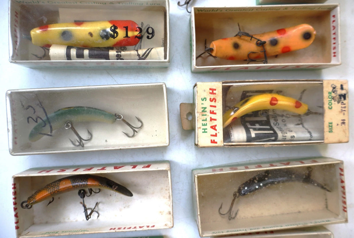 Vintage Helin's Flatfish Fishing Lures – Lot of 24
