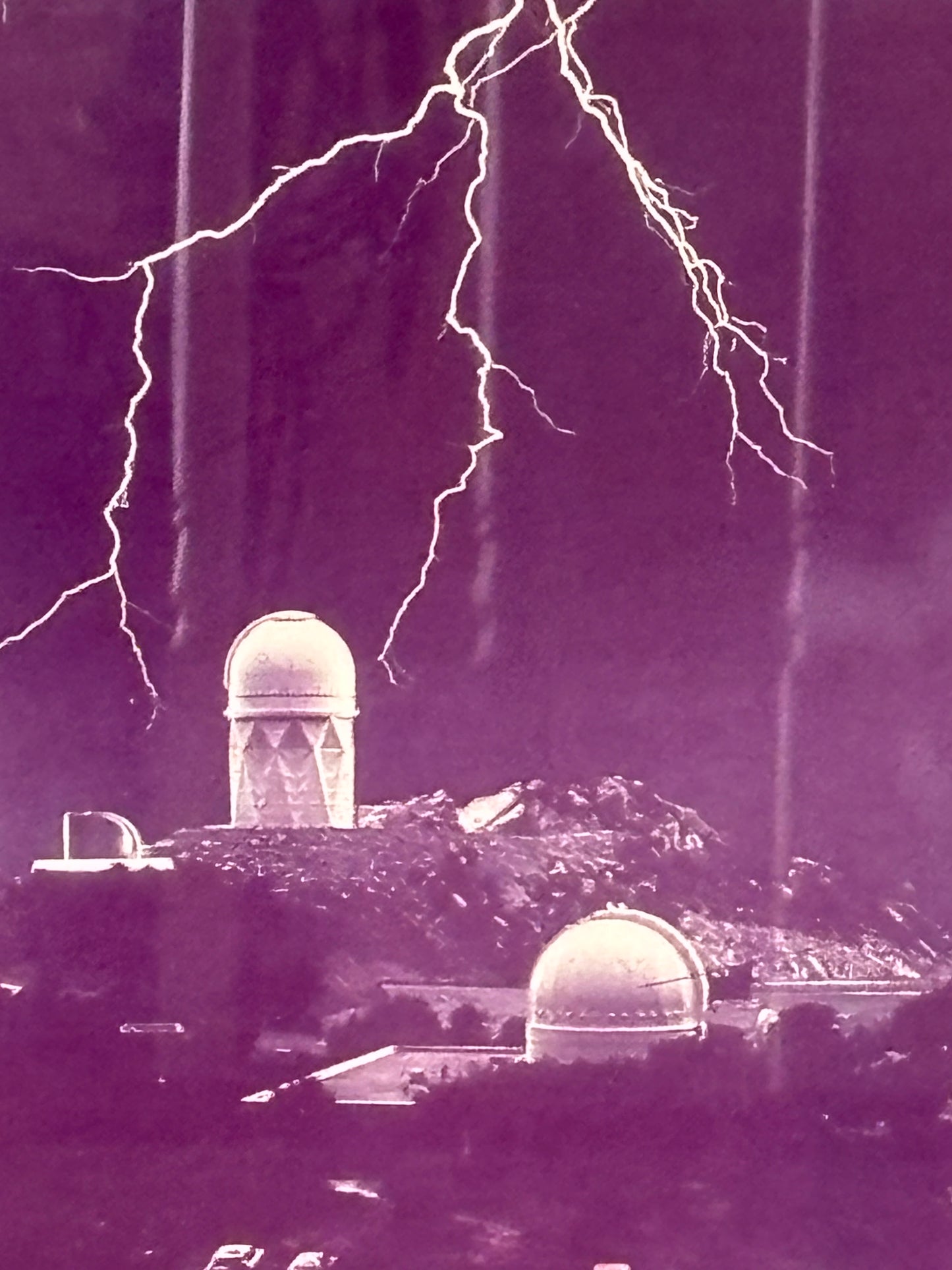 Vintage Gary Ladd Kitt Peak Observatory Lightning Framed Photo Print Arizona
