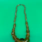 Vintage Amber Topaz Faceted Glass Bead Necklace Graduated Estate Jewelry 16”