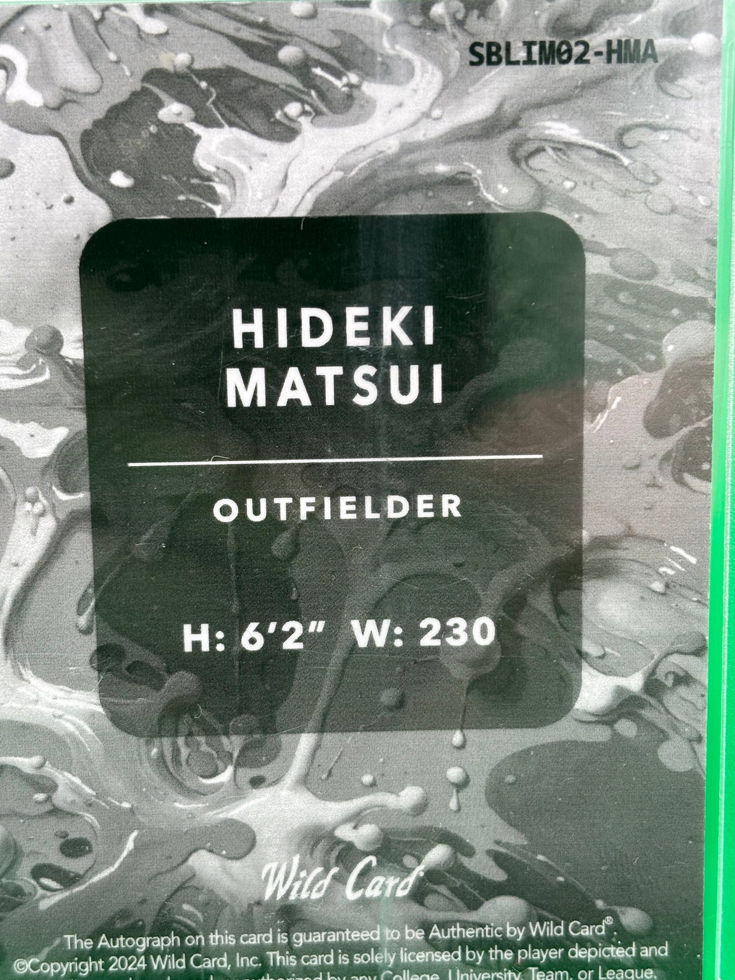 2024 Wild Card Splat Hideki Matsui Auto Green /3 Yankees SBLIM02-HMA 3/3