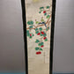 Vintage Chinese Lin Sheng Signed Silk Scroll Paintings Pair Birds Fruit 40”