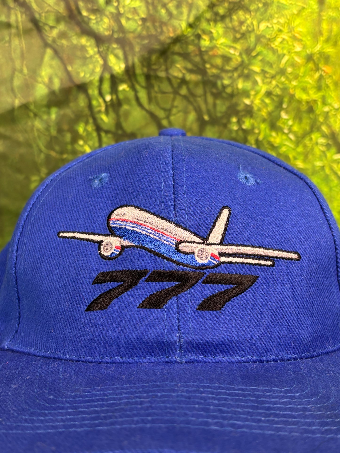 Vintage 90s Boeing 777 Embroidered Adjustable Blue Hat