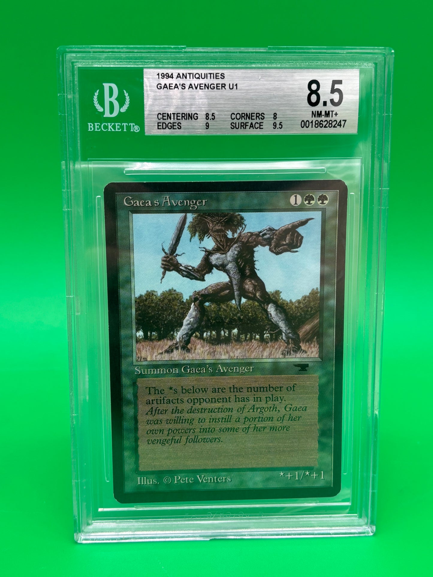 1994 Magic The Gathering Antiquities Gaea’s Avenger U1 BGS 8.5 NM-MT+ MTG