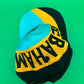 Vintage Bahamas Dolphin Hat Cap Teal Yellow Black Embroidered Spellout 100% Cotton