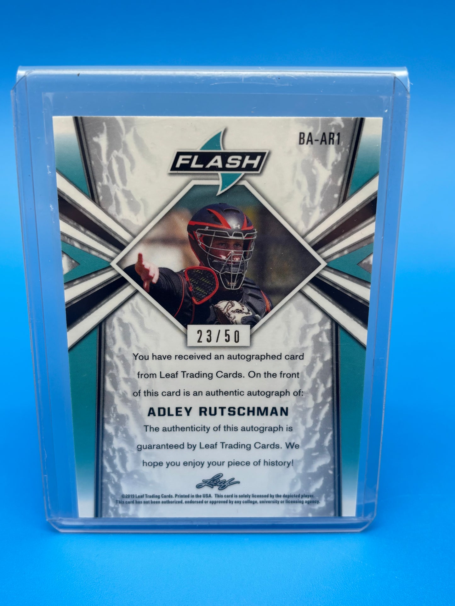 Adley Rutschman 2021 Leaf Flash Auto /50 BA-AR1 Orioles Rookie RC Autograph