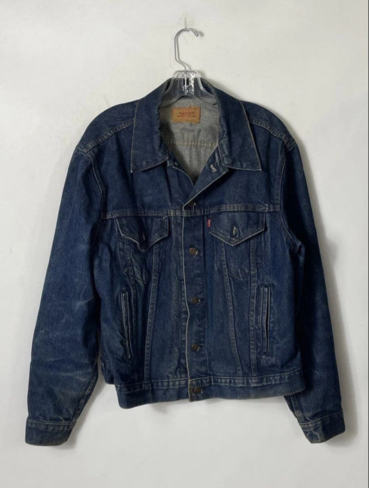 Vintage 80s Levi’s 70506-0216 Denim Trucker Jacket USA Size 36 Distressed