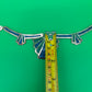 Vintage Signed Alpaca Mexico Blue and Green Glass Mosaic Fan Necklace