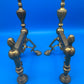 Vintage Brass Fireplace Andirons / Fire Dogs – Matching Pair