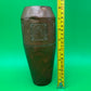 Antique German Jugendstil Hammered Copper Vase Floral Panels 8.25” Germany