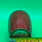 Signed Ando Japanese Pigeon Blood Red Ginbari Cloisonne Bird Bamboo Vase 5.75”
