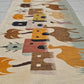 Rare Hand Knotted Vintage Bulgaria Pictorial Wool Kilim Area Rug Camel Village 4.3 x 2.6 Ft