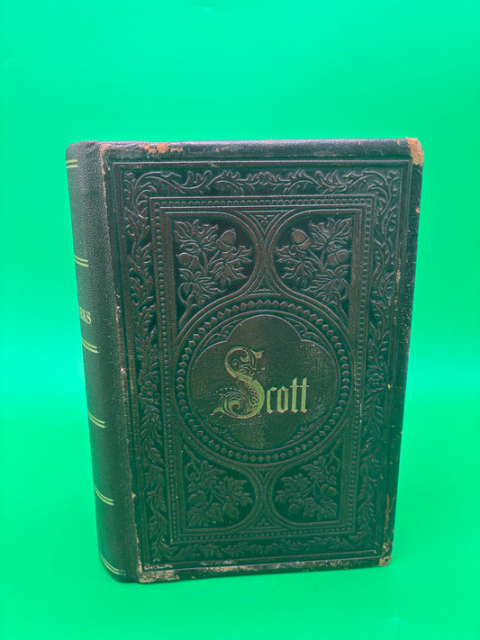 1861 Scott’s Poetical Works Sir Walter Scott Antique Illustrated Book Leather