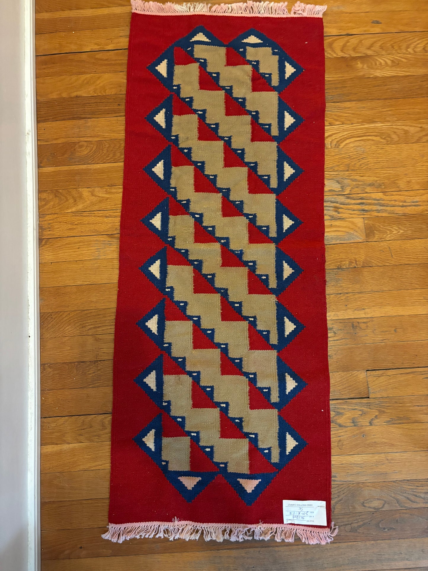 Amazing Hand Knotted Vintage Turkish Kilim Wool Area Rug 3.10 x 1.7 Ft