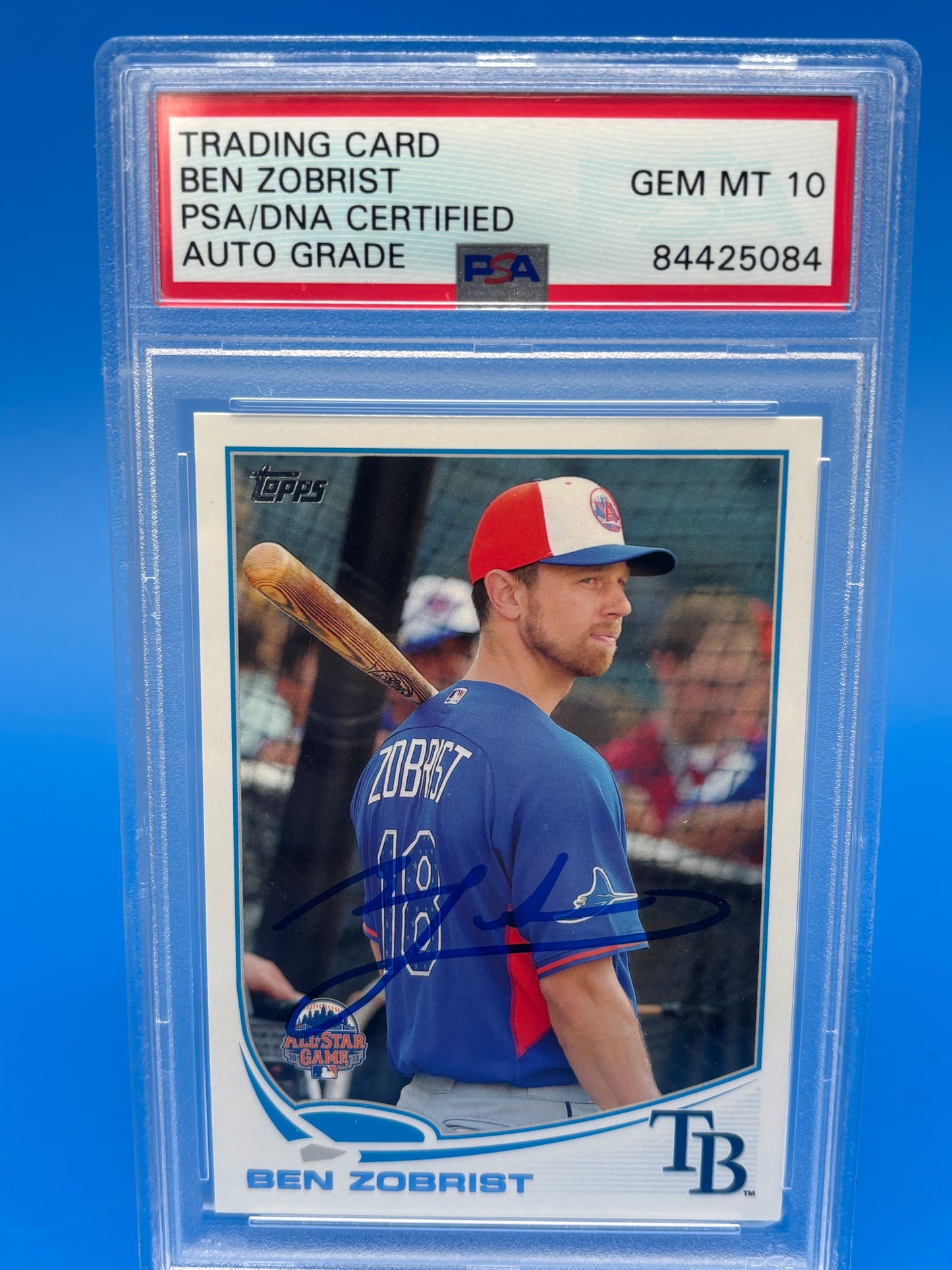 2013 Topps Update Ben Zobrist Signed Auto PSA/DNA Auto 10 Tampa Bay Rays US148