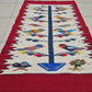 Vintage Hand Knotted Kilim Wool Area Rug Red Bird Tree Design Tribal Folk Art Rug 3.2’ x 1.1’