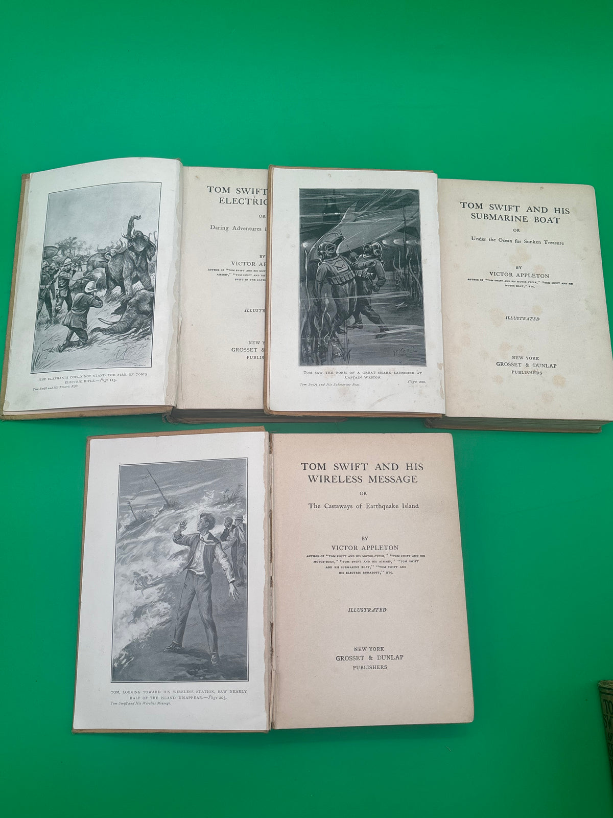 Antique Tom Swift Victor Appleton Books Lot 6 Grosset Dunlap Pictorial Hardcovers