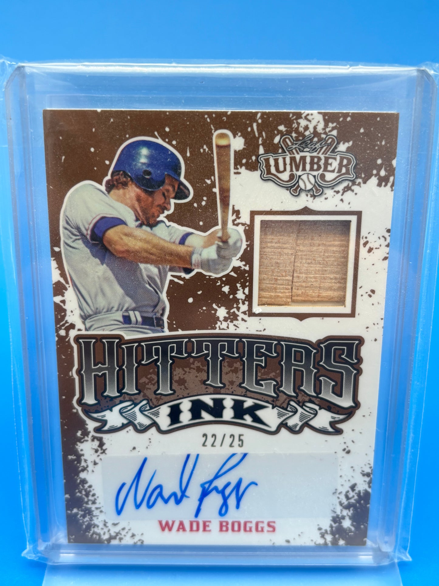 2024 Leaf Lumber Wade Boggs Auto Bat 22/25 #HI-WB1