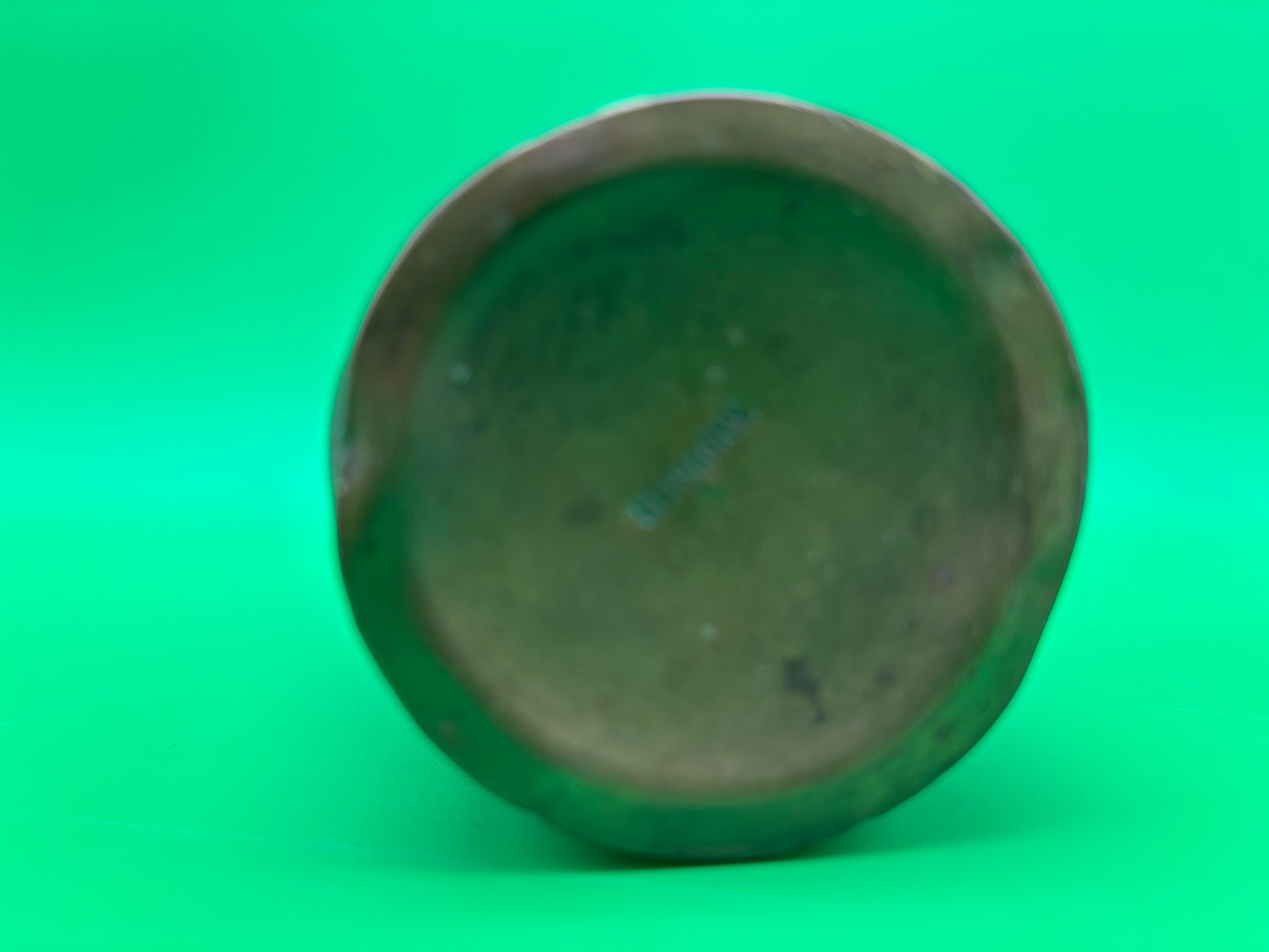 Antique German Jugendstil Hammered Copper Vase Floral Panels 8.25” Germany