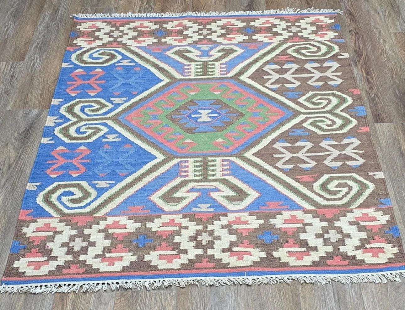 Turkish Bohemian Rug , Geometric Design Turkish Rug,Hand Made 4’x6’